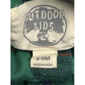 Outdoor Kids Baby Boys Girls Green Navy Plaid Long Sleeve Bodysuit 6 9 Months